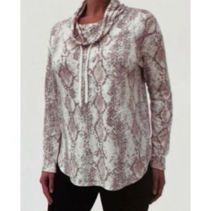 NEW CALVIN KLEIN “Snake Print Cowl Neck Pullover Sweatshirt”